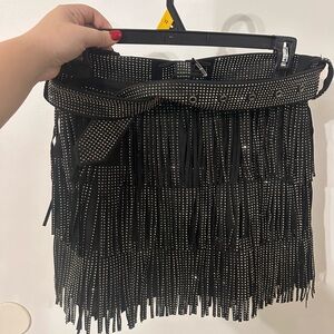 Black Fringe Nashville Skirt